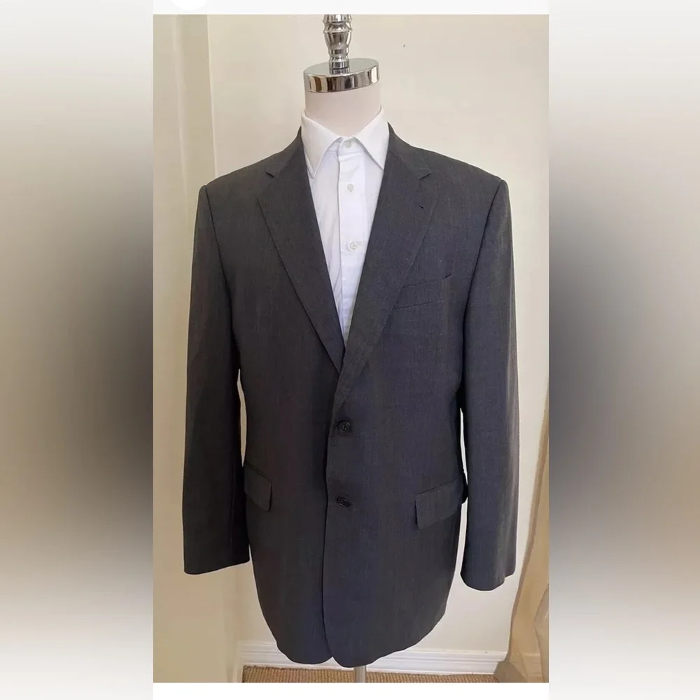 JOSEPH‎ ABBOUD Made in USA Vintage Wool 2-Button Suit in Everyday Gray Size 44 L